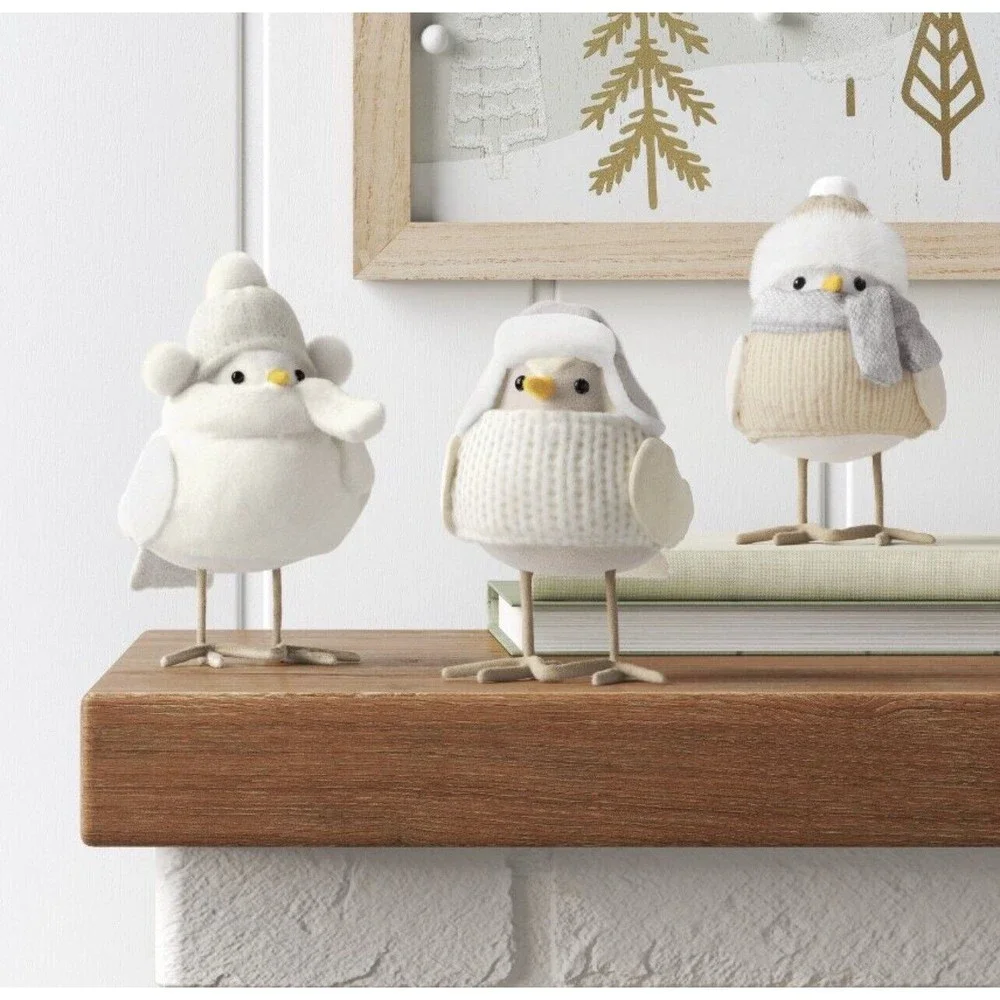 Target Wondershop Featherly Friends Set Of 3 Collectible Winter Mini Birds